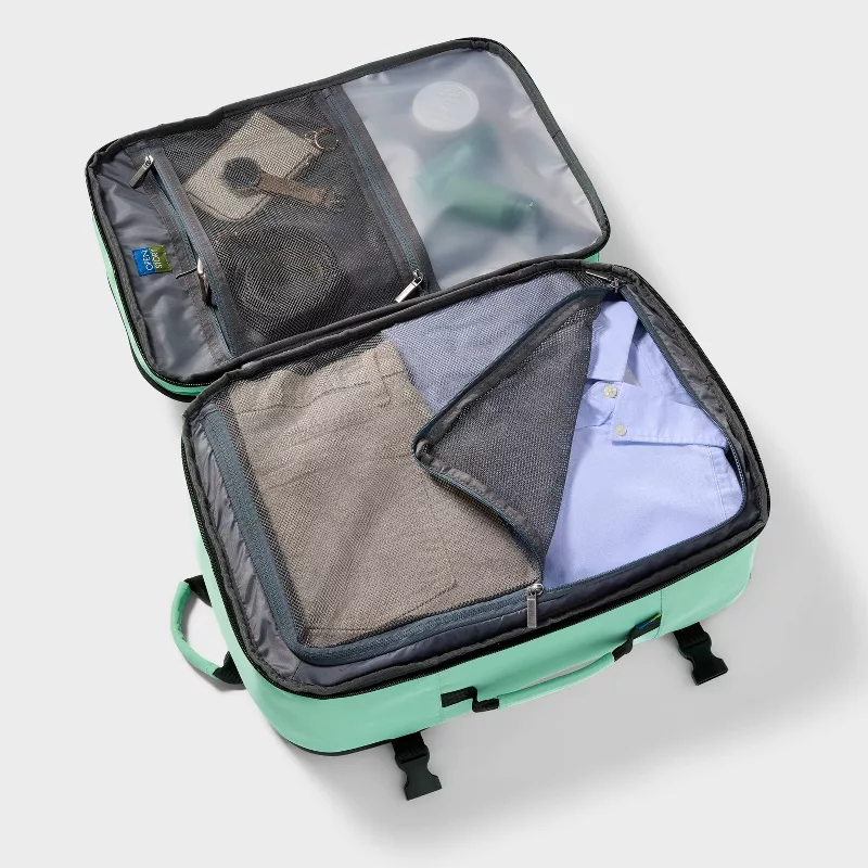 35L Travel Backpack - Open Story™️ Sage Green: Softside Water Repellent Twill - Image 3