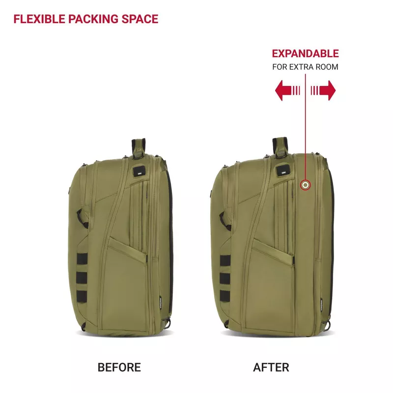 SwissGear 45L Travel Backpack with RFID Blocking Pocket - Olive Branch - Image 4