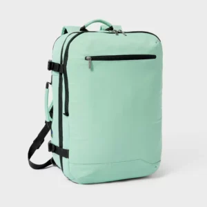 35L Travel Backpack - Open Story™️ Sage Green: Softside Water Repellent Twill