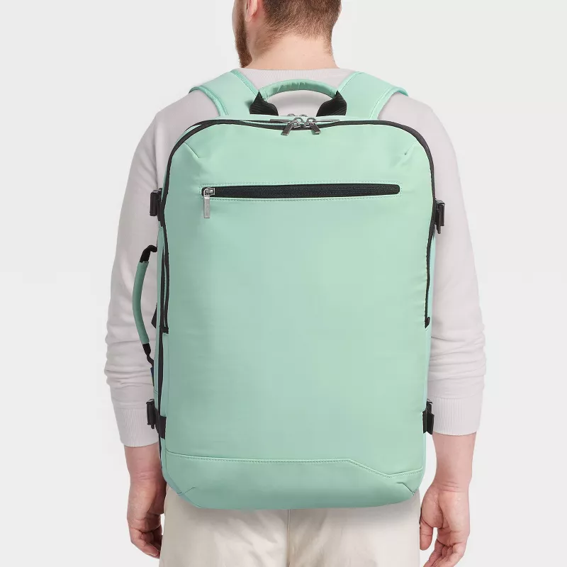 35L Travel Backpack - Open Story™️ Sage Green: Softside Water Repellent Twill - Image 4